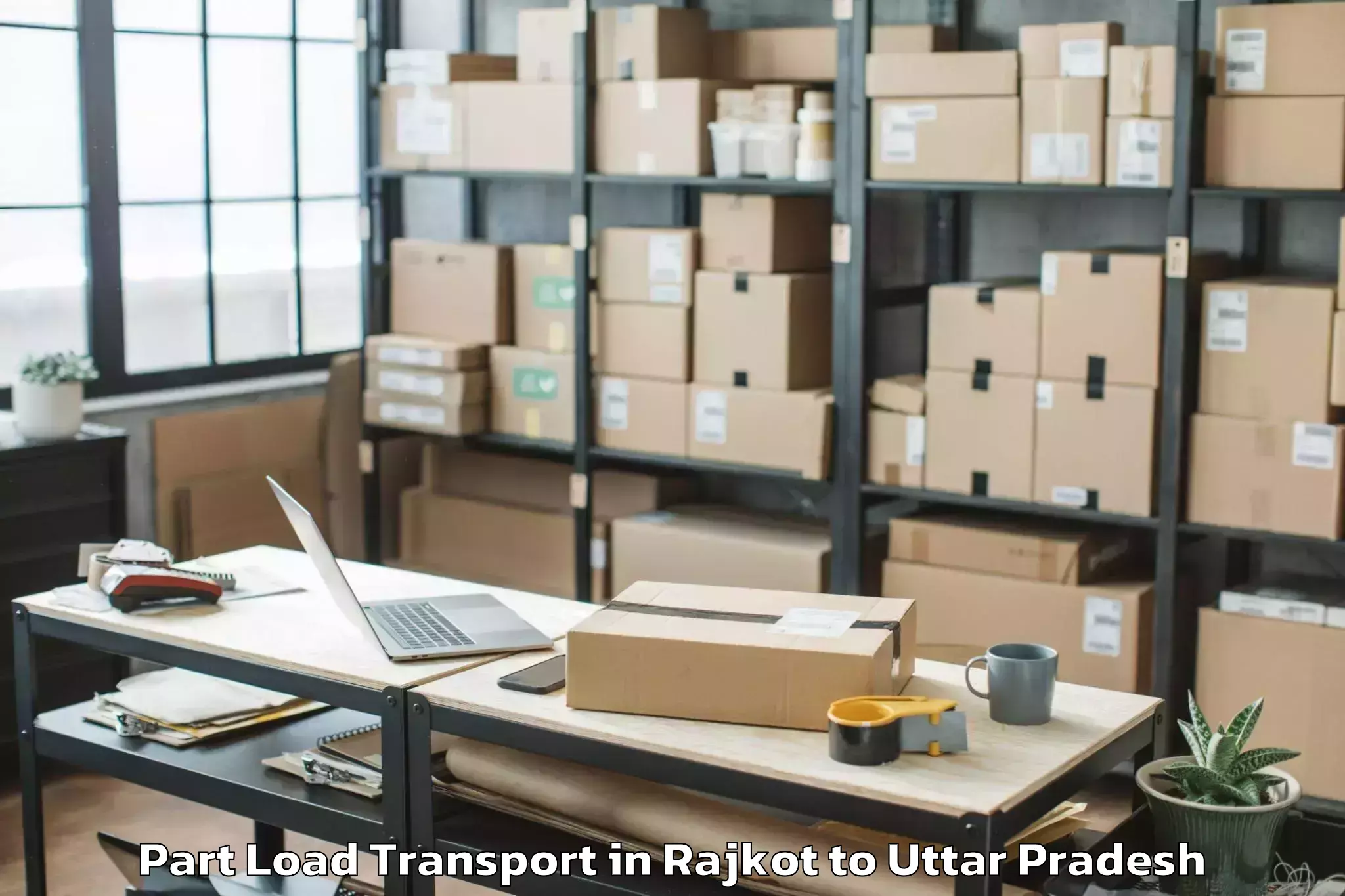 Comprehensive Rajkot to Umaro Mall Lucknow Part Load Transport